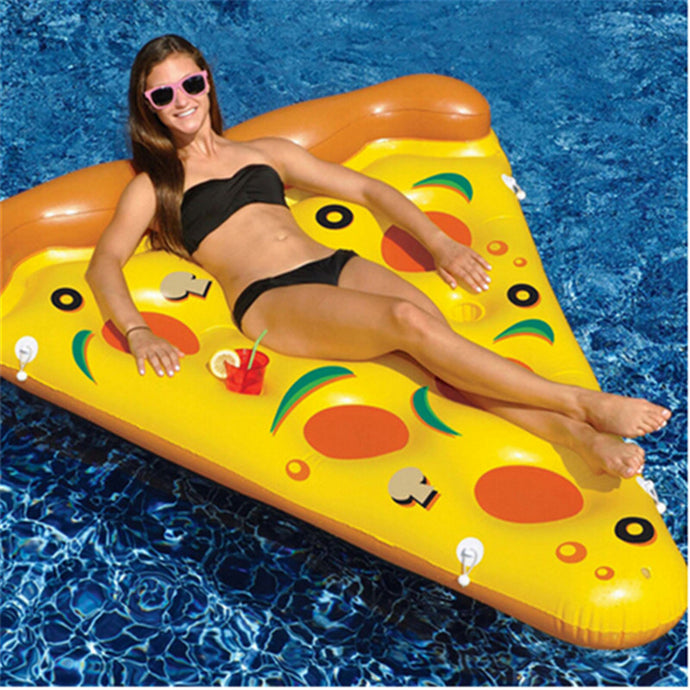 1pcs Swimming Inflatable Mattress Giant Pizza Slice Floating Bed Raft Water Pool Float Fun Toys For Summer Party Swimming Ring