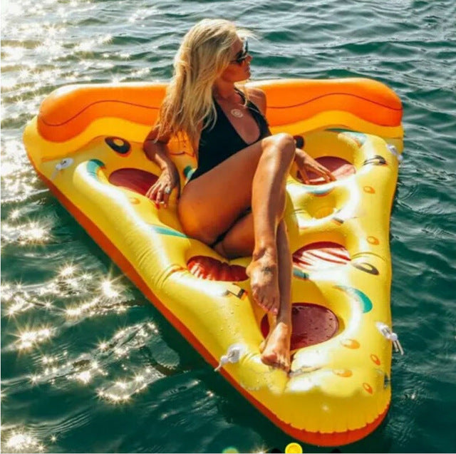 1pcs Swimming Inflatable Mattress Giant Pizza Slice Floating Bed Raft Water Pool Float Fun Toys For Summer Party Swimming Ring