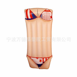 Swimming Pool Water Toy Giant Yellow Inflatable Slice Floating Bed Raft Swimming Ring Air Mattress Swimming Float Mattress Air