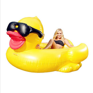 190*155*95 Giant duck Inflatable Ride-On Pool Toy Float inflatable big duck pool Swim Ring Holiday Water Fun Pool Toys withpump