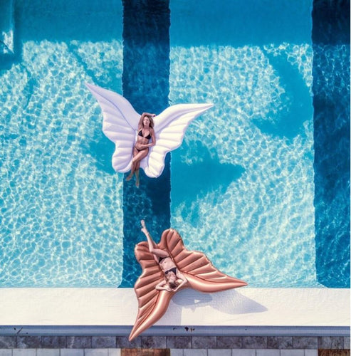 2017 New Pool Inflatable Wings Floating Row PVC Inflatable Angel Wings Water Bed Pool Toy Swimming Ring Air Mattress Floating