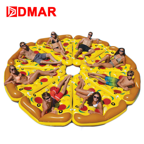 DMAR Inflatable Pizza Giant Pool Float Mattress 180CM 5.9' Swimming Ring Circle Beach Bed Sunbathe Mat Water Party Toys