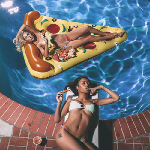 New arrival Drop shipping  Inflatable Pizza shape Women  Floating Row Pool Inflatable Toys Adult Lie-On Wholesale