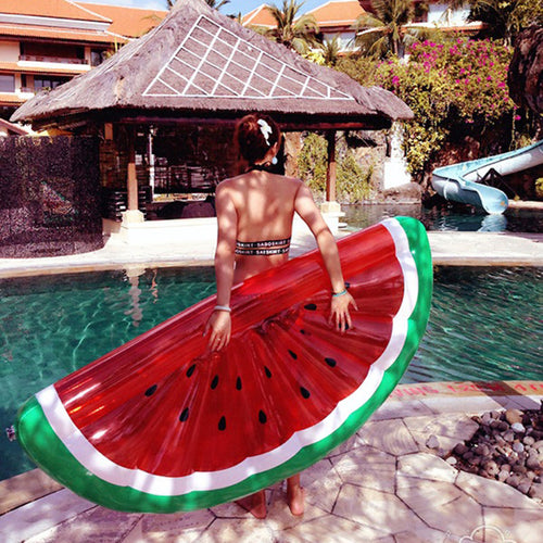 Giant Watermelon Inflatable Mattress Pool Float Toy Sunbathe Beach Mat Air Pad Buoy Swimming Ring Circle Party Toys