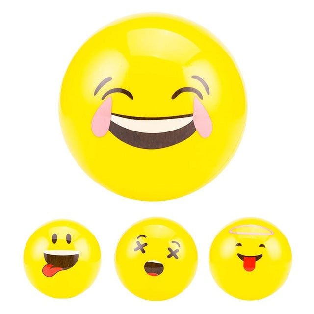 RCtown Emoji Balloons Smiley Beach Ball 1Pcs Face Expression Toy Yellow Latex Balloons Cartoon Inflatable Balls zk25