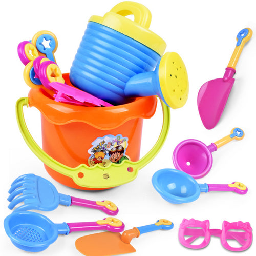 9Pcs/set Best seller high quality Sand Sandbeach Kids Beach Toys Castle Bucket Spade Shovel Rake Water Tools Swimming toys