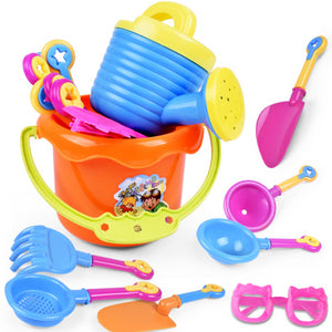 9Pcs/set Best seller high quality Sand Sandbeach Kids Beach Toys Castle Bucket Spade Shovel Rake Water Tools Swimming toys